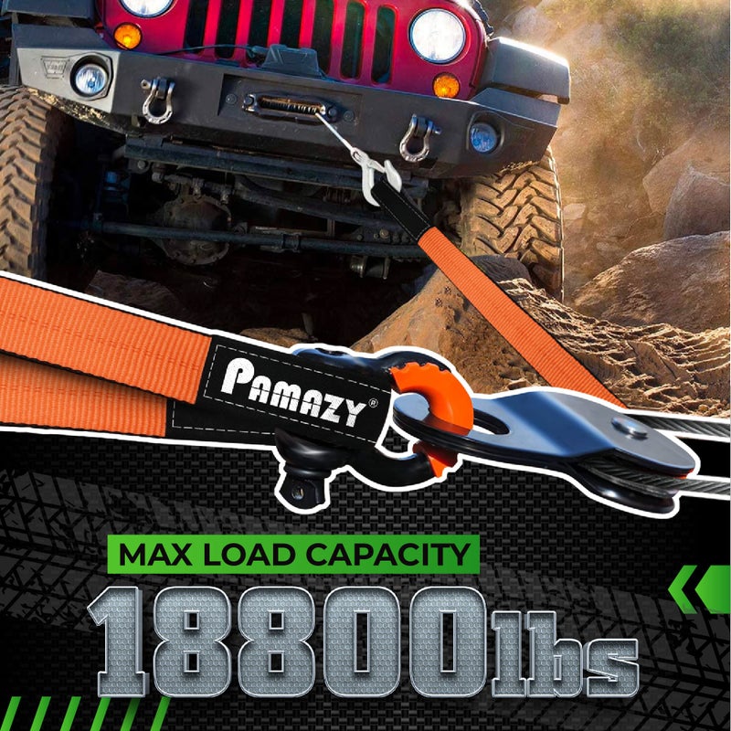 PAMAZY 2PCS 2 x3FT & 2PCS 2 x7FT Supper Sturdy Lift Sling Straps  18800 Pound Capacity Heavy Duty Eye-Eye Nylon Strap for Hoist  2-Ply Polyester Rigging Straps  Tree Saver Recovery Straps Web Sling - Image 3